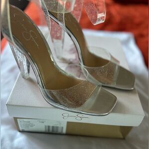 Jessica Simpson Franie Glitter Ankle Strap Dress Sandals